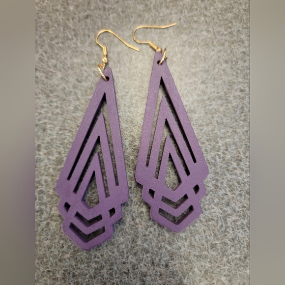 Jewelry - Purple Geometric Earrings